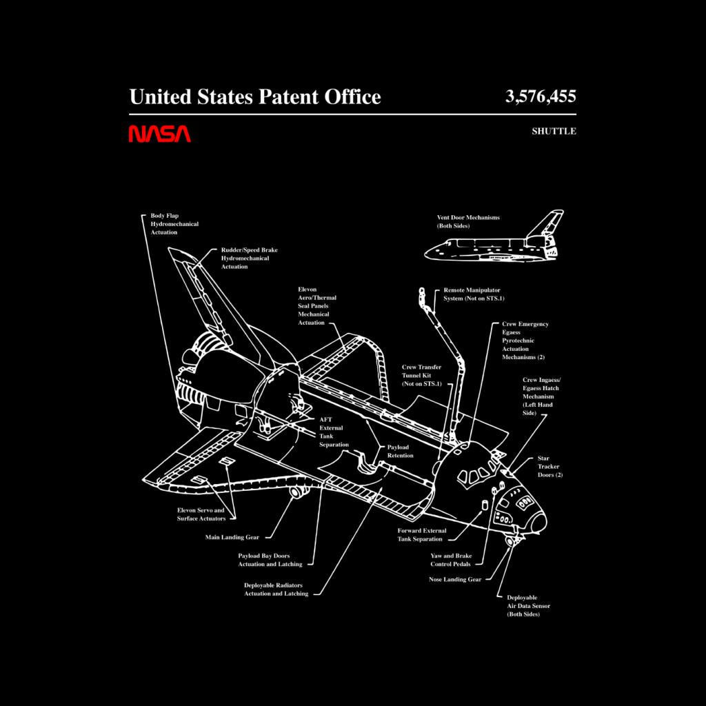 NASA Space Shuttle Blueprint Men's Sweatshirt-ALL + EVERY