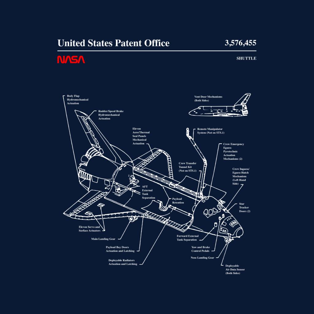 NASA Space Shuttle Blueprint Women's T-Shirt-ALL + EVERY