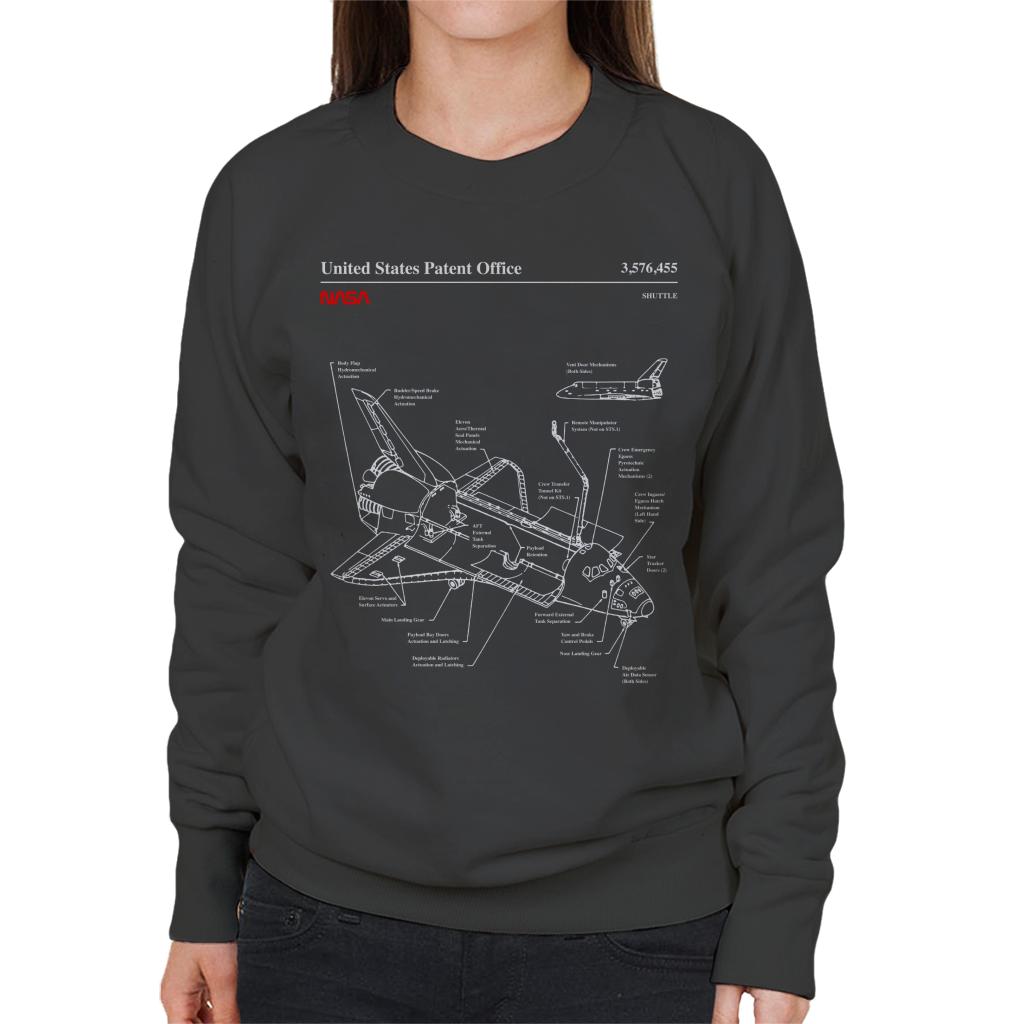 NASA Space Shuttle Blueprint Women's Sweatshirt-ALL + EVERY