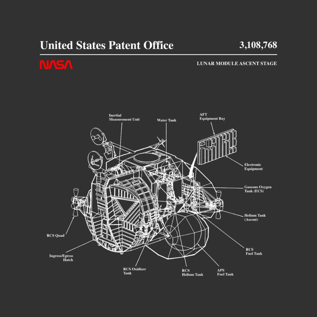 NASA Lunar Module Ascent Stage Blueprint Women's T-Shirt-ALL + EVERY