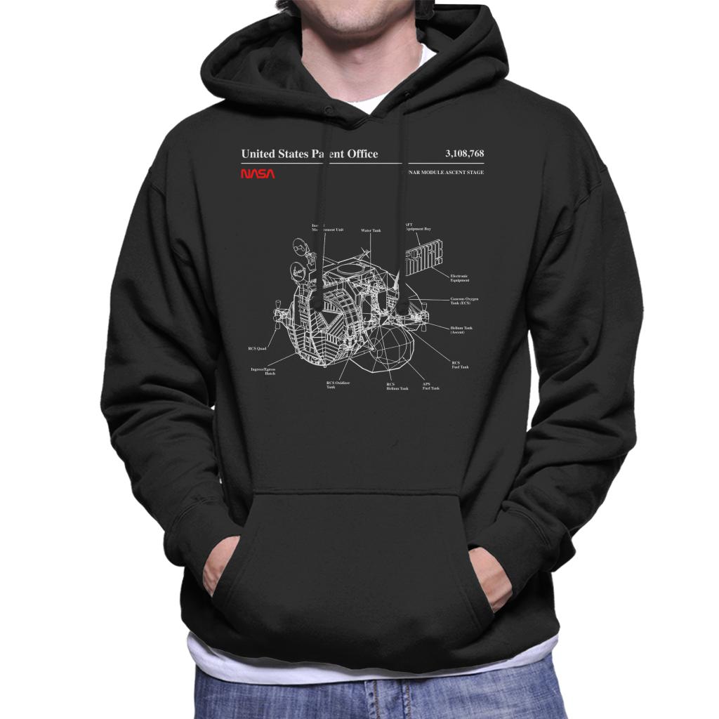 NASA Lunar Module Ascent Stage Blueprint Men's Hooded Sweatshirt-ALL + EVERY