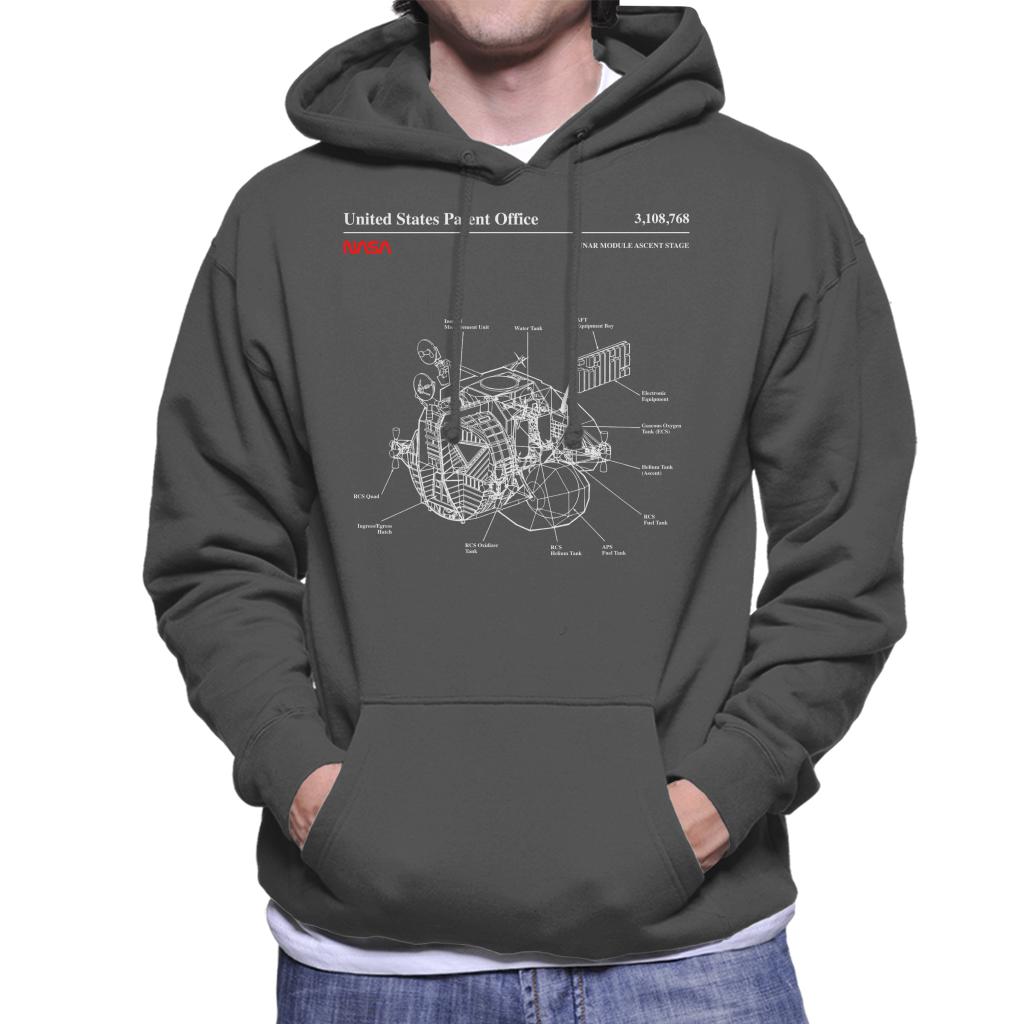 NASA Lunar Module Ascent Stage Blueprint Men's Hooded Sweatshirt-ALL + EVERY