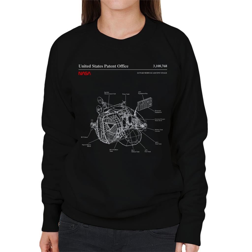 NASA Lunar Module Ascent Stage Blueprint Women's Sweatshirt-ALL + EVERY