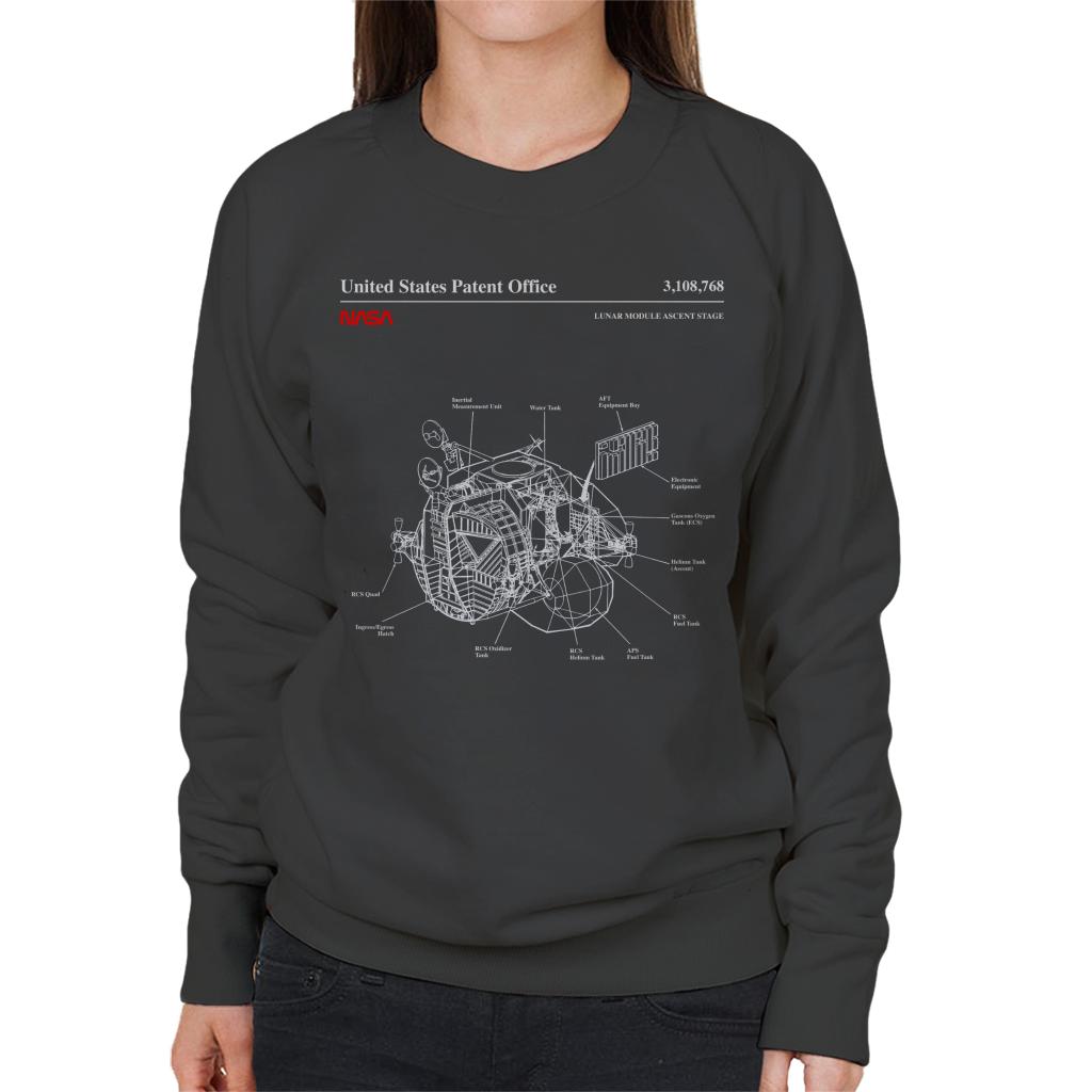 NASA Lunar Module Ascent Stage Blueprint Women's Sweatshirt-ALL + EVERY