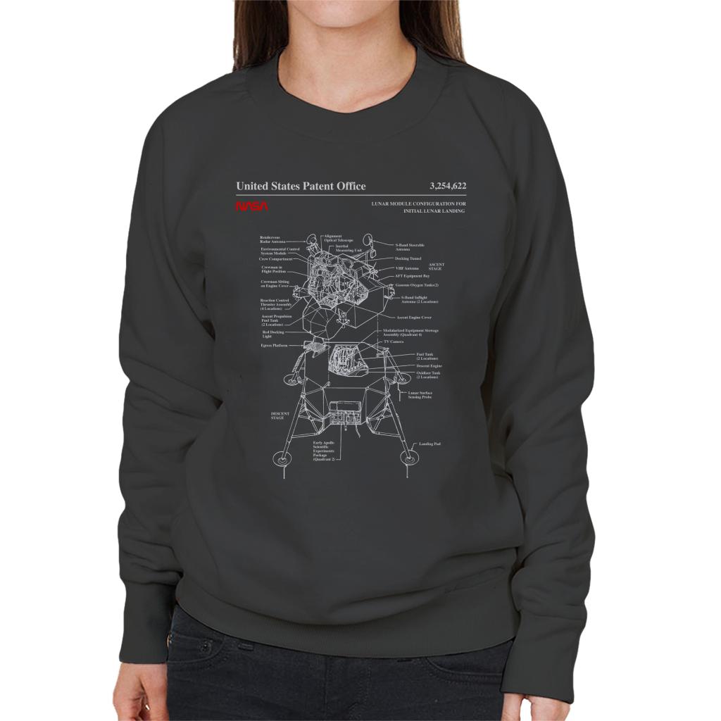 NASA Lunar Module Landing Blueprint Women's Sweatshirt-ALL + EVERY