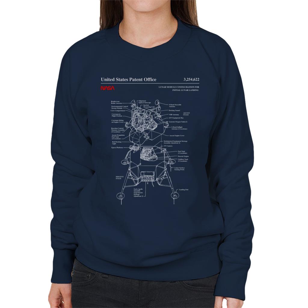 NASA Lunar Module Landing Blueprint Women's Sweatshirt-ALL + EVERY