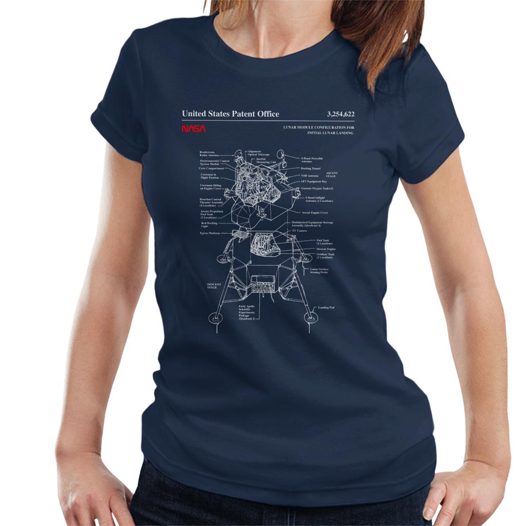 NASA Lunar Module Landing Blueprint Women's T-Shirt-ALL + EVERY