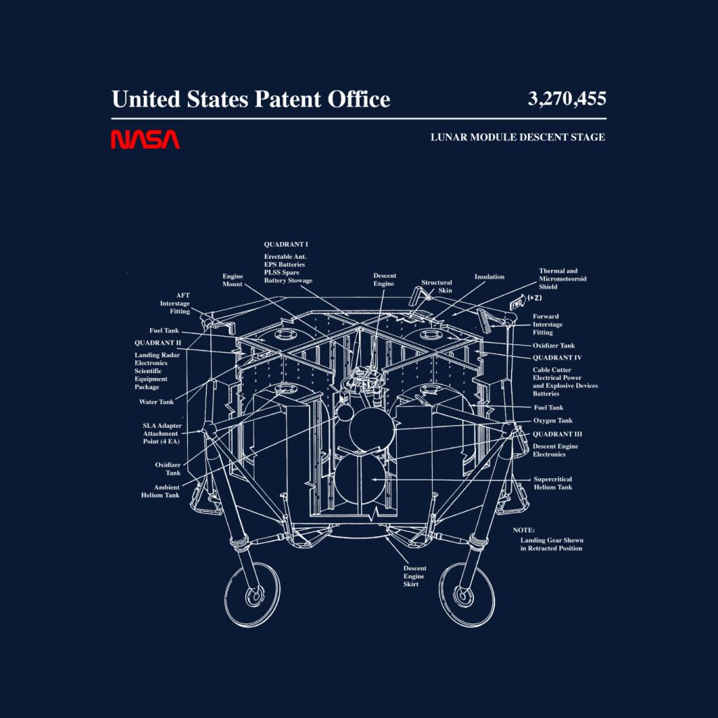 NASA Lunar Module Descent Stage Blueprint Kids T-Shirt-ALL + EVERY