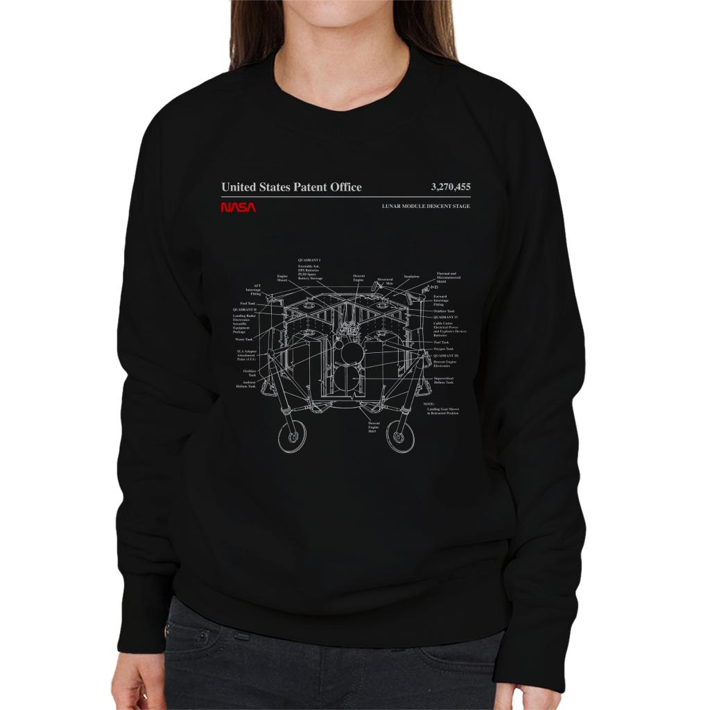 NASA Lunar Module Descent Stage Blueprint Women's Sweatshirt-ALL + EVERY