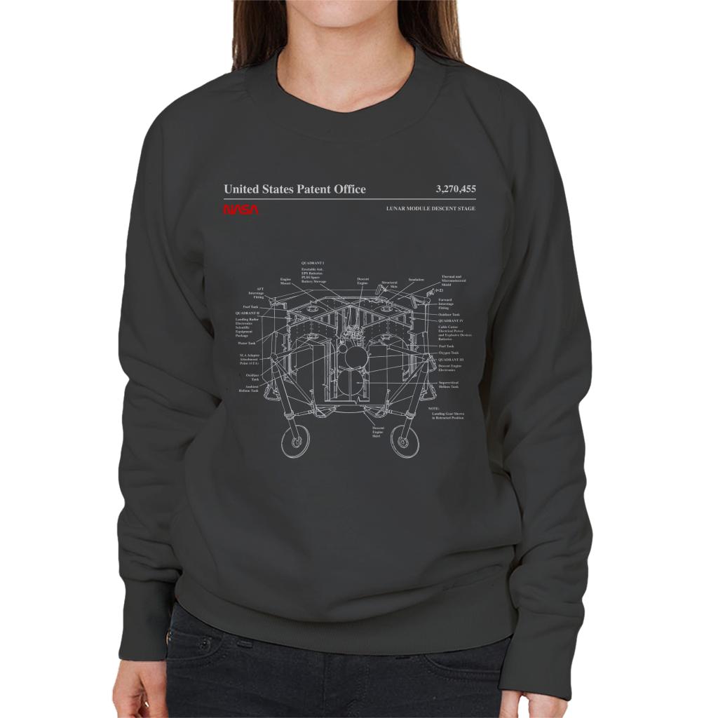 NASA Lunar Module Descent Stage Blueprint Women's Sweatshirt-ALL + EVERY