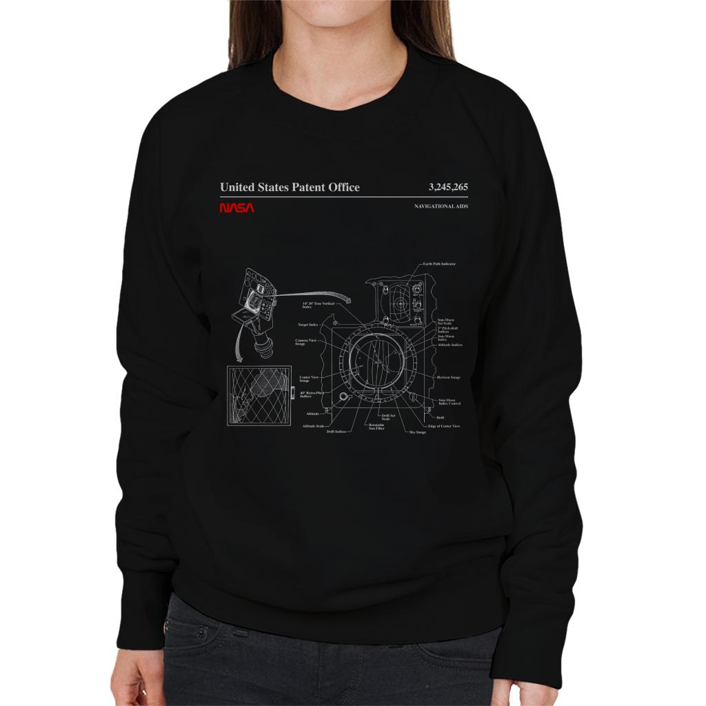 NASA Navigational Aids Blueprint Women's Sweatshirt-ALL + EVERY