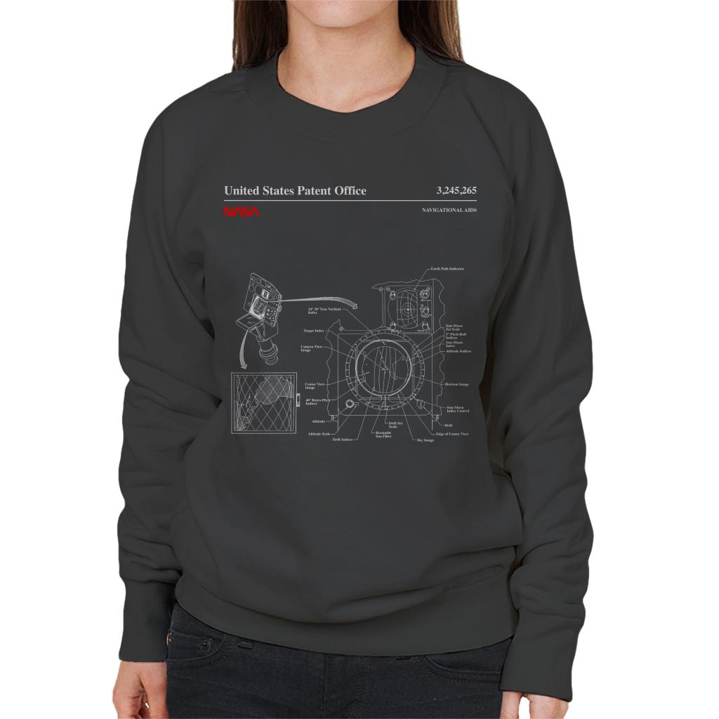 NASA Navigational Aids Blueprint Women's Sweatshirt-ALL + EVERY