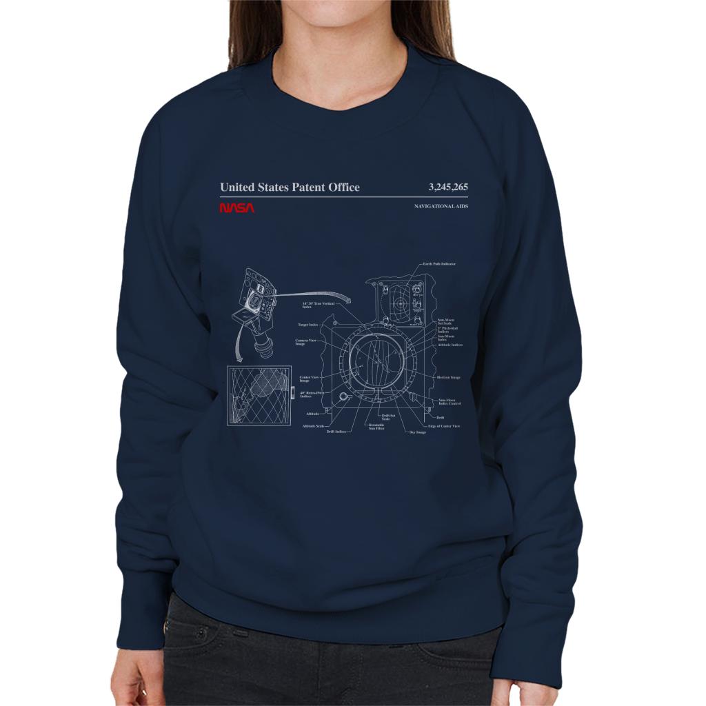 NASA Navigational Aids Blueprint Women's Sweatshirt-ALL + EVERY