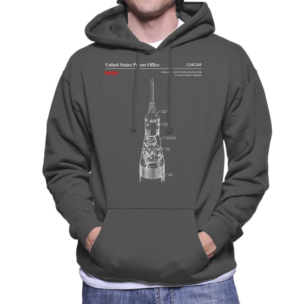 NASA Apollo Launch Lunar Landing Mission Blueprint Men's Hooded Sweatshirt-ALL + EVERY