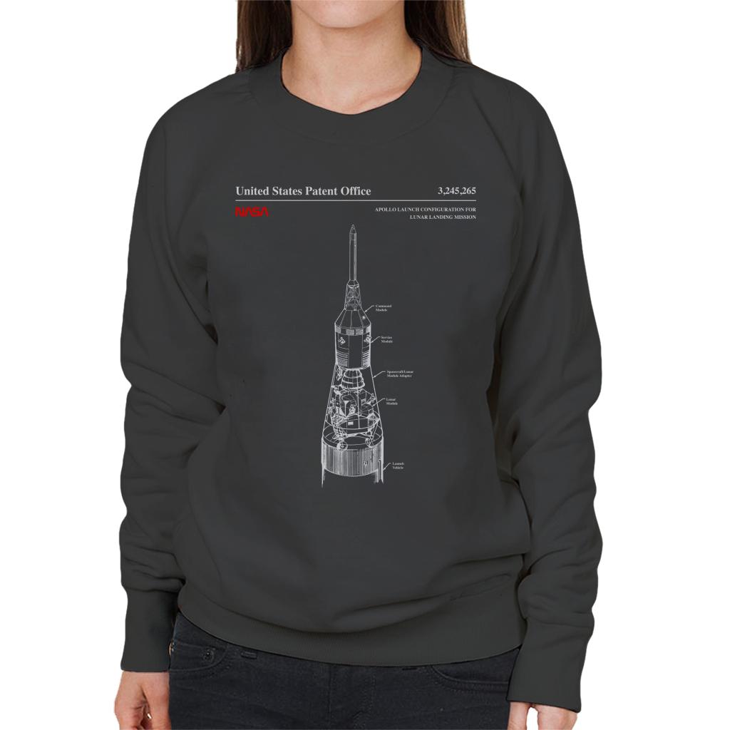 NASA Apollo Launch Lunar Landing Mission Blueprint Women's Sweatshirt-ALL + EVERY