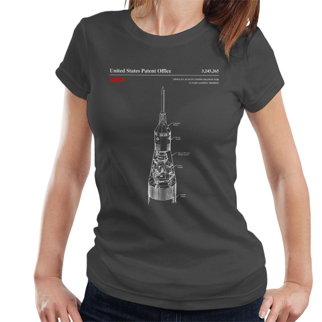 NASA Apollo Launch Lunar Landing Mission Blueprint Women's T-Shirt-ALL + EVERY