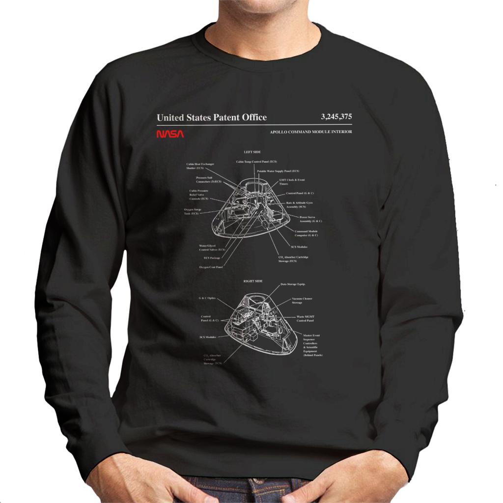 NASA Apollo Command Module Interior Blueprint Men's Sweatshirt-ALL + EVERY