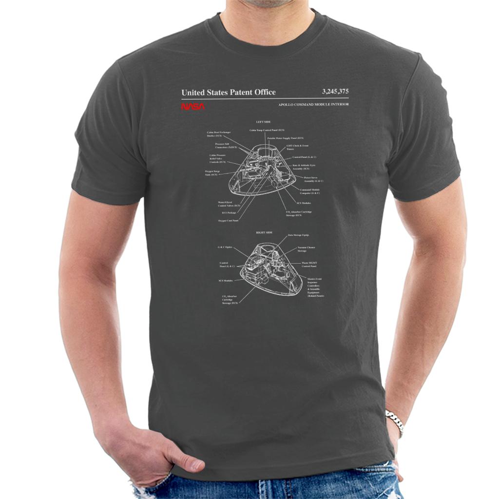 NASA Apollo Command Module Interior Blueprint Men's T-Shirt-ALL + EVERY