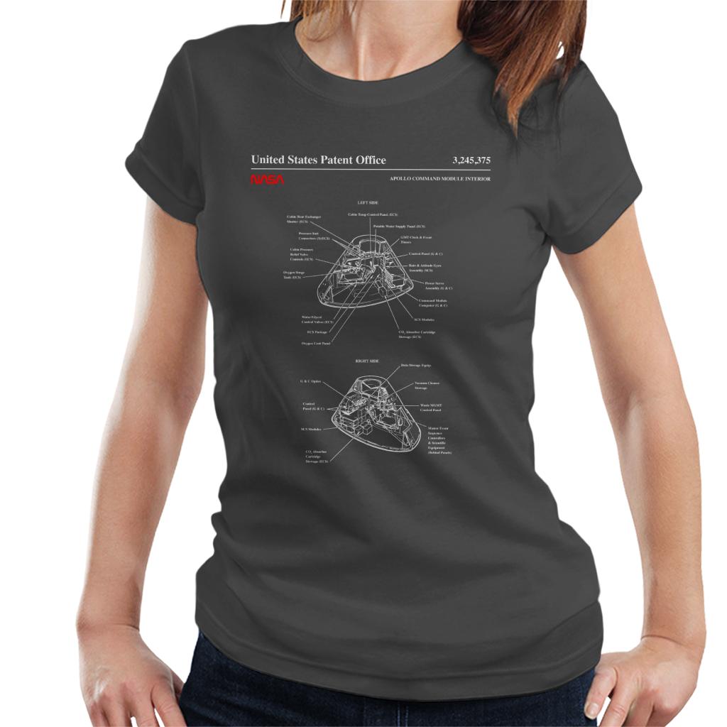 NASA Apollo Command Module Interior Blueprint Women's T-Shirt-ALL + EVERY