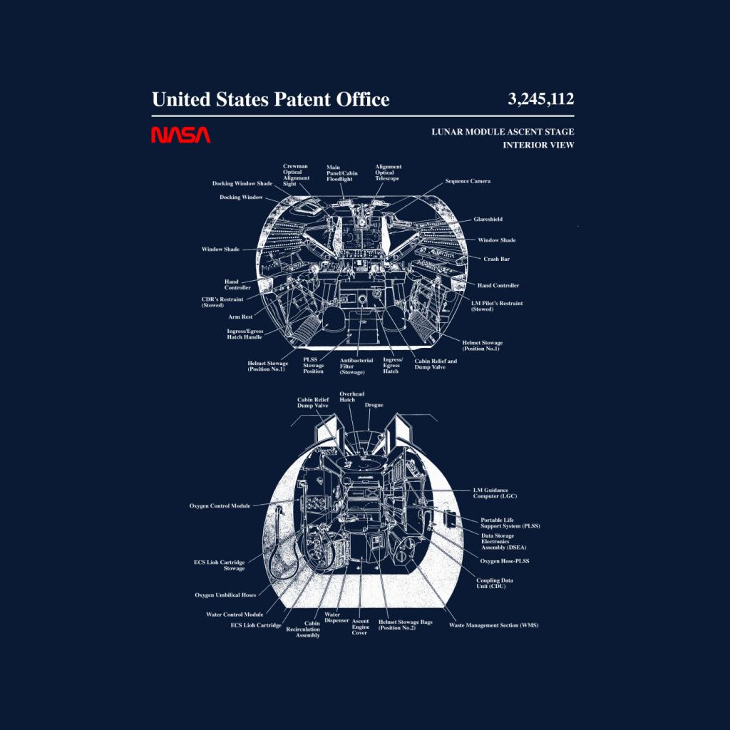 NASA Lunar Module Ascent Stage Interior Blueprint Women's Sweatshirt-ALL + EVERY