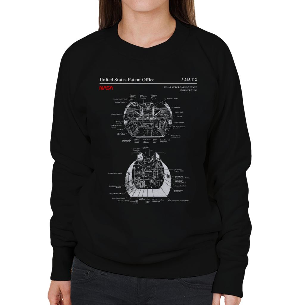 NASA Lunar Module Ascent Stage Interior Blueprint Women's Sweatshirt-ALL + EVERY