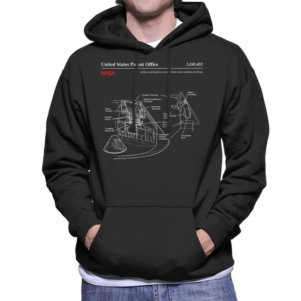 NASA Apollo Control Systems Blueprint Men's Hooded Sweatshirt-ALL + EVERY