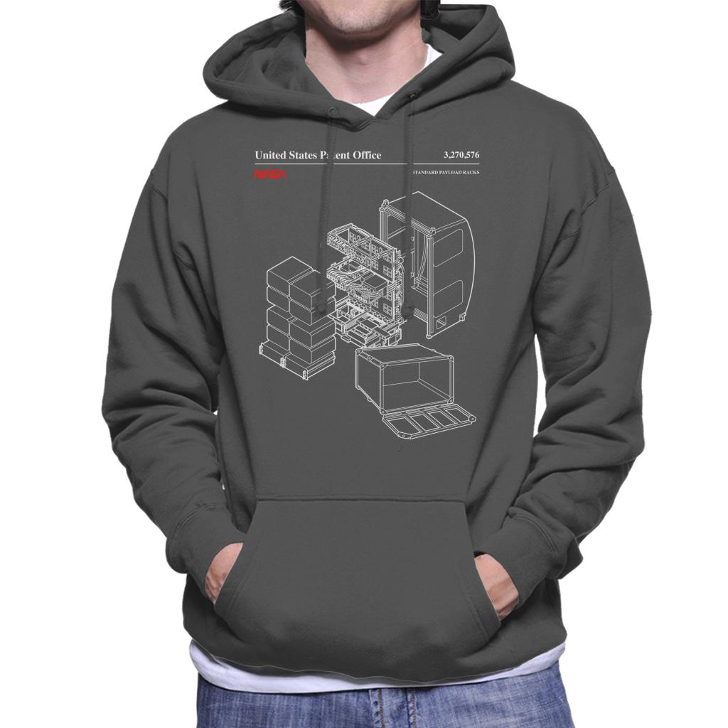 NASA Standard Payload Racks Blueprint Men's Hooded Sweatshirt-ALL + EVERY