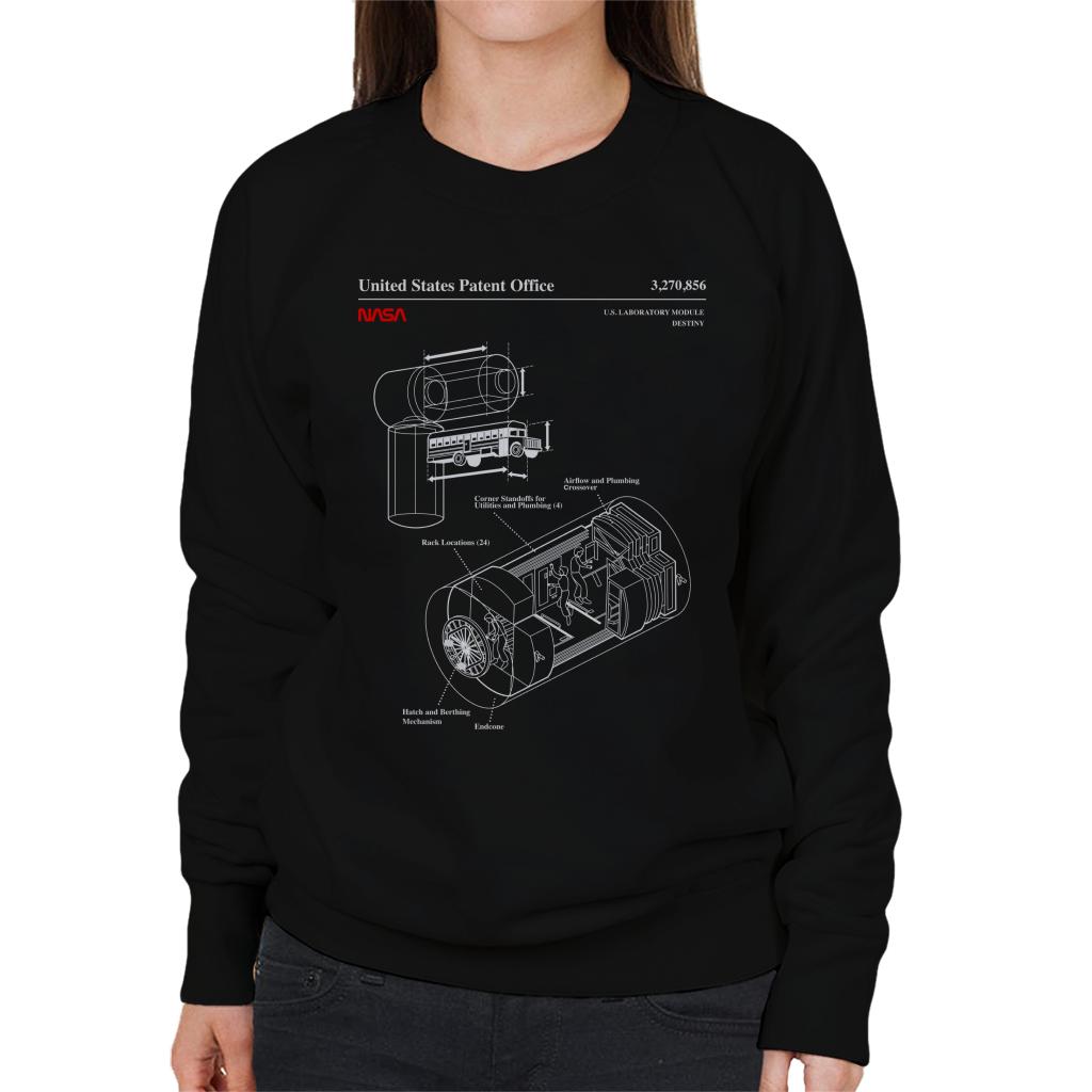 NASA US Laboratory Module Destiny Blueprint Women's Sweatshirt-ALL + EVERY