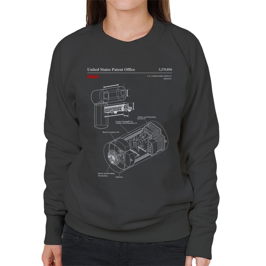 NASA US Laboratory Module Destiny Blueprint Women's Sweatshirt-ALL + EVERY