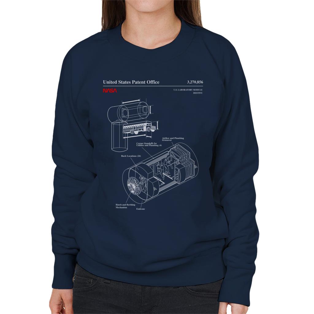 NASA US Laboratory Module Destiny Blueprint Women's Sweatshirt-ALL + EVERY