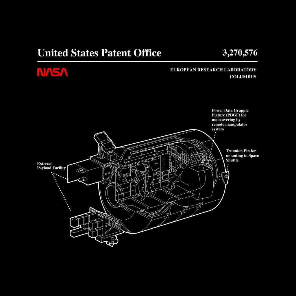 NASA European Research Laboratory Columbus Blueprint Women's T-Shirt-ALL + EVERY