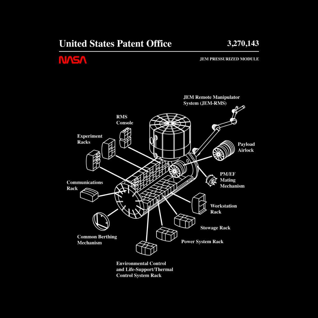 NASA JEM Pressurized Module Blueprint Kids T-Shirt-ALL + EVERY