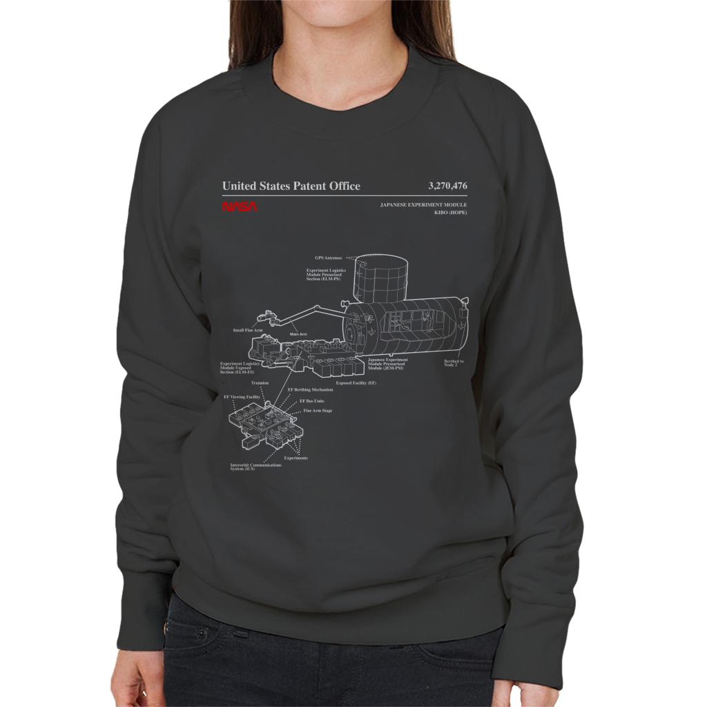 NASA Japanese Experiment Module Kibo Blueprint Women's Sweatshirt-ALL + EVERY