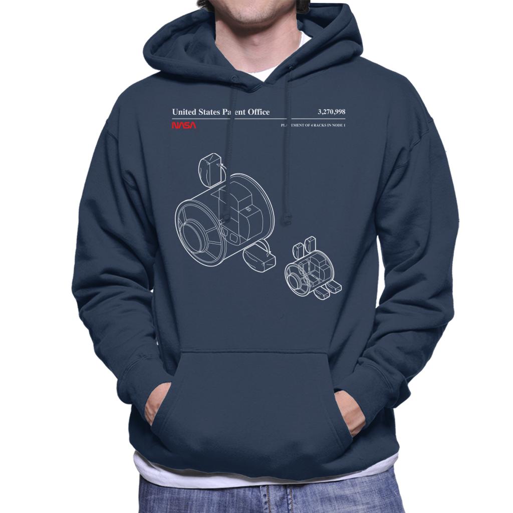 NASA Placement Of 4 Racks Node 1 Blueprint Men's Hooded Sweatshirt-ALL + EVERY