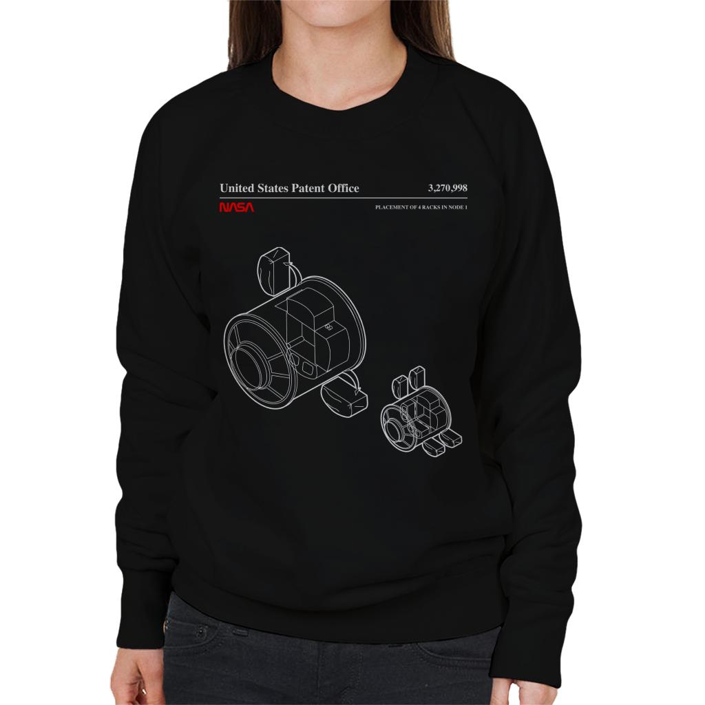 NASA Placement Of 4 Racks Node 1 Blueprint Women's Sweatshirt-ALL + EVERY