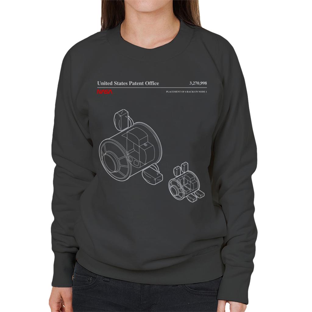 NASA Placement Of 4 Racks Node 1 Blueprint Women's Sweatshirt-ALL + EVERY