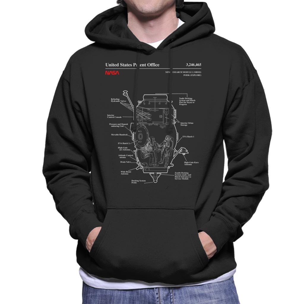 NASA Russian Mini Research Module 2 Blueprint Men's Hooded Sweatshirt-ALL + EVERY