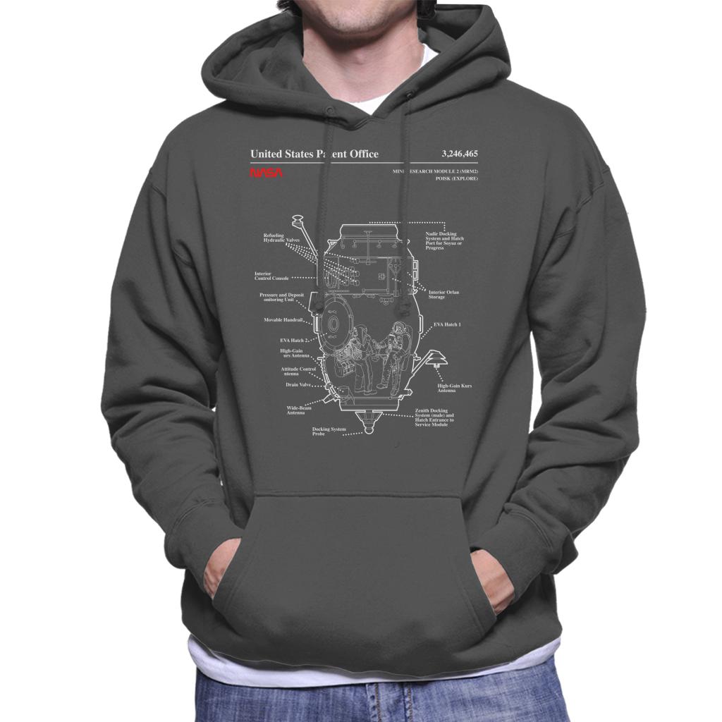 NASA Russian Mini Research Module 2 Blueprint Men's Hooded Sweatshirt-ALL + EVERY