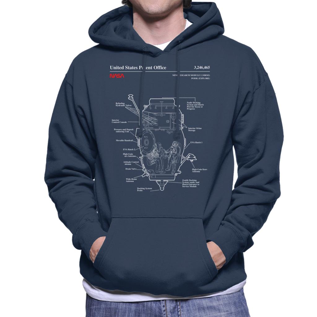 NASA Russian Mini Research Module 2 Blueprint Men's Hooded Sweatshirt-ALL + EVERY