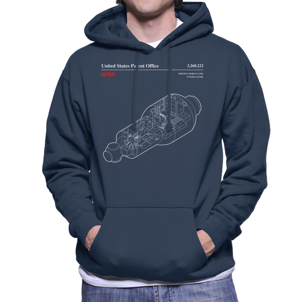 NASA Russian Service Module Blueprint Men's Hooded Sweatshirt-ALL + EVERY