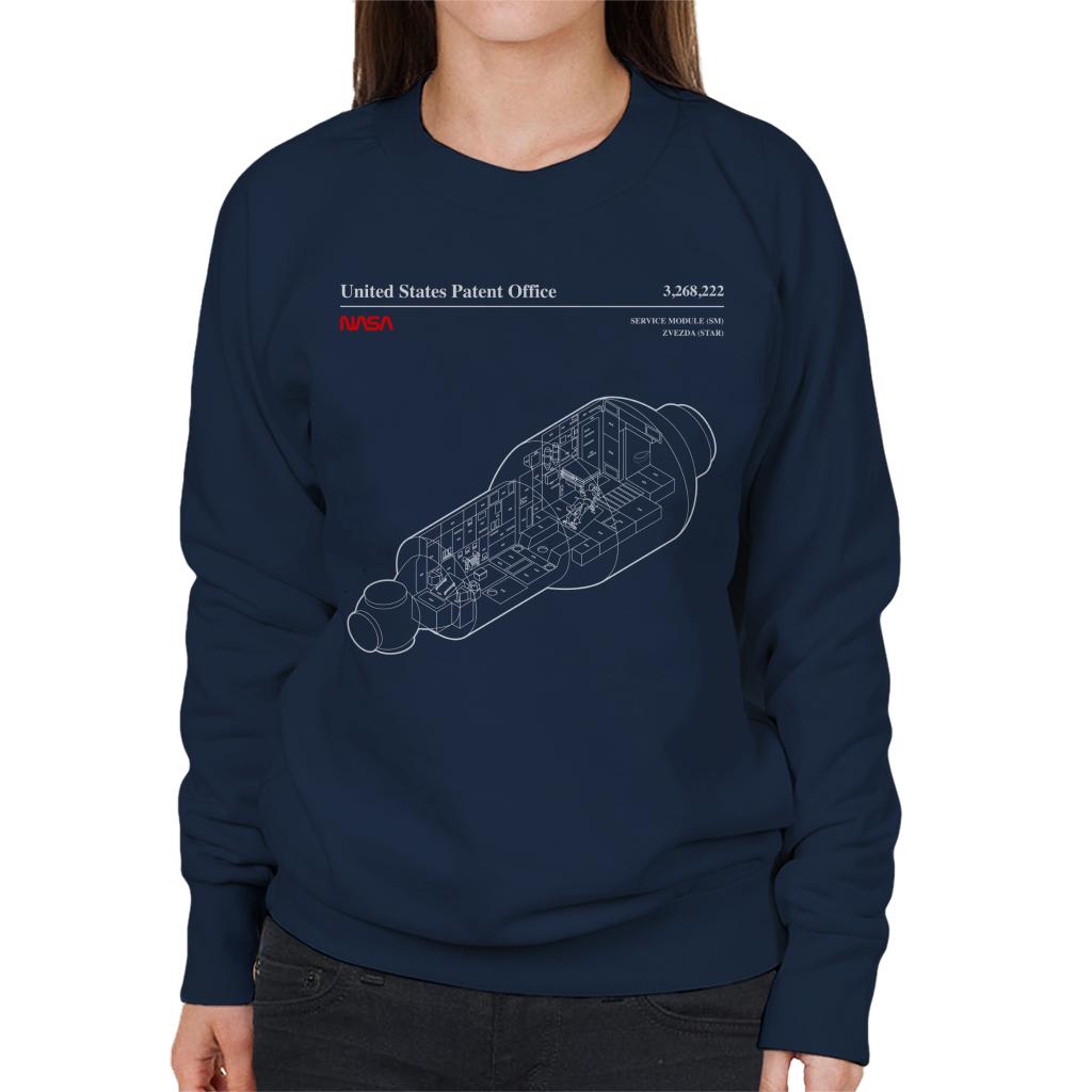 NASA Russian Service Module Blueprint Women's Sweatshirt-ALL + EVERY