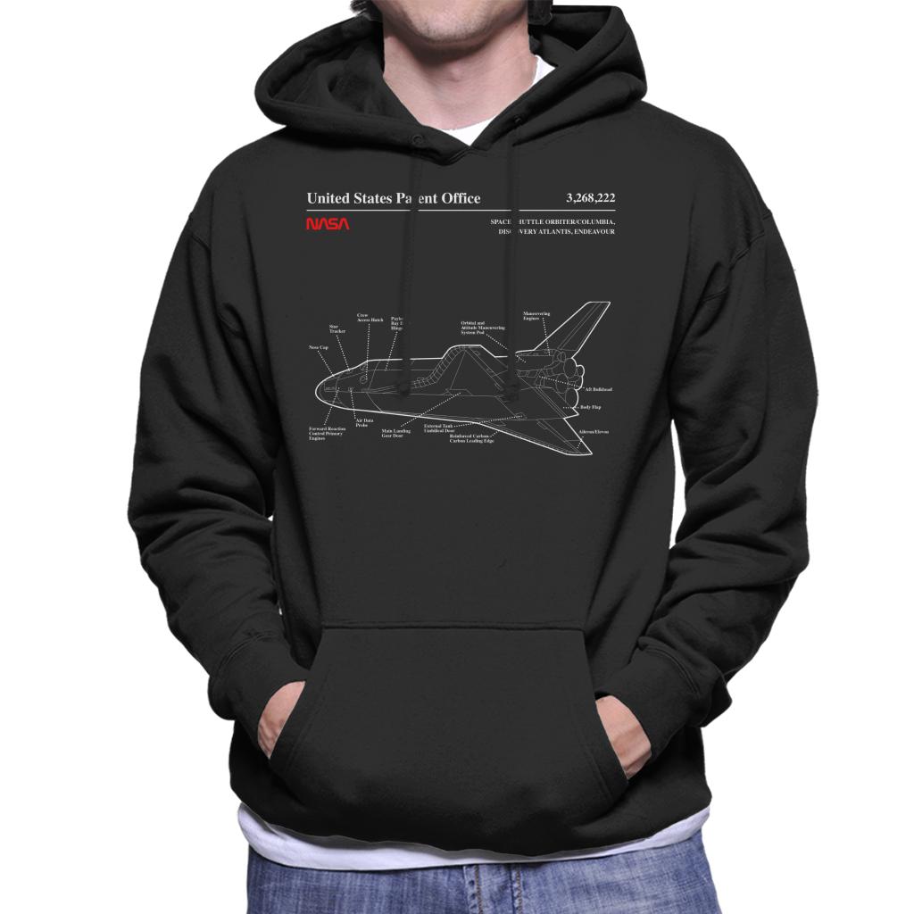 NASA Space Shuttle Orbiter Blueprint Men's Hooded Sweatshirt-ALL + EVERY