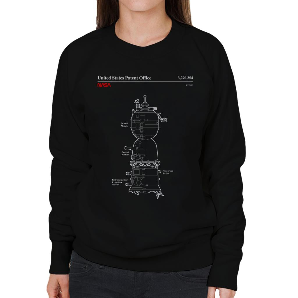 NASA Soyuz Spacecraft Blueprint Women's Sweatshirt-ALL + EVERY