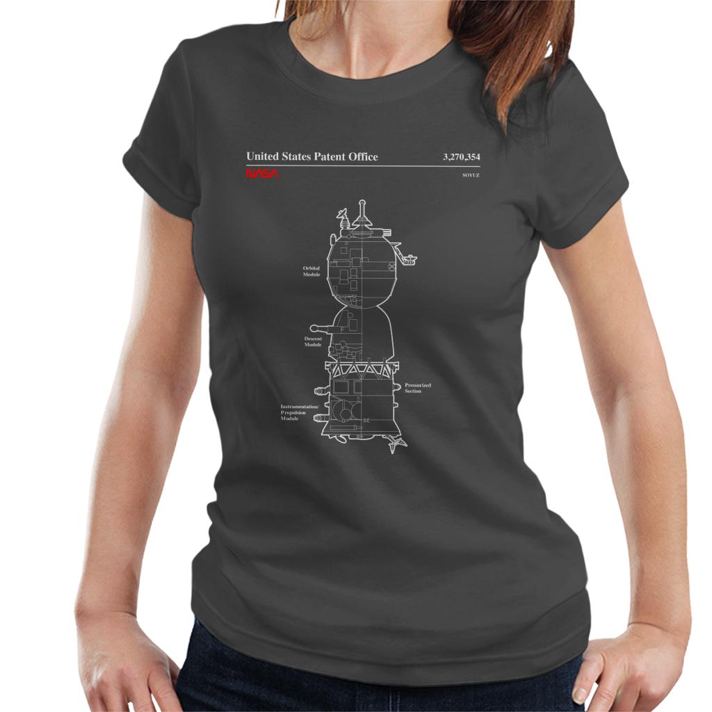 NASA Soyuz Spacecraft Blueprint Women's T-Shirt-ALL + EVERY