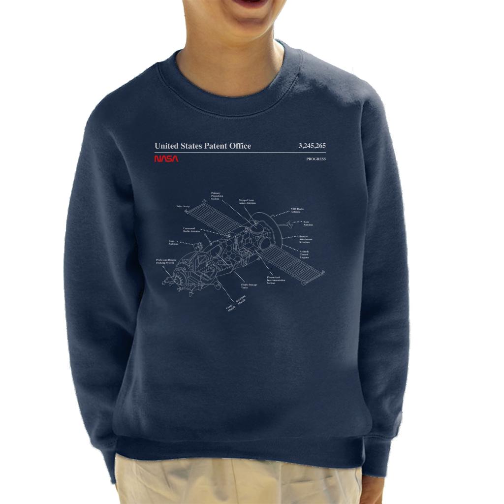 NASA Progress Russian Resupply Vehicle Blueprint Kids Sweatshirt-ALL + EVERY