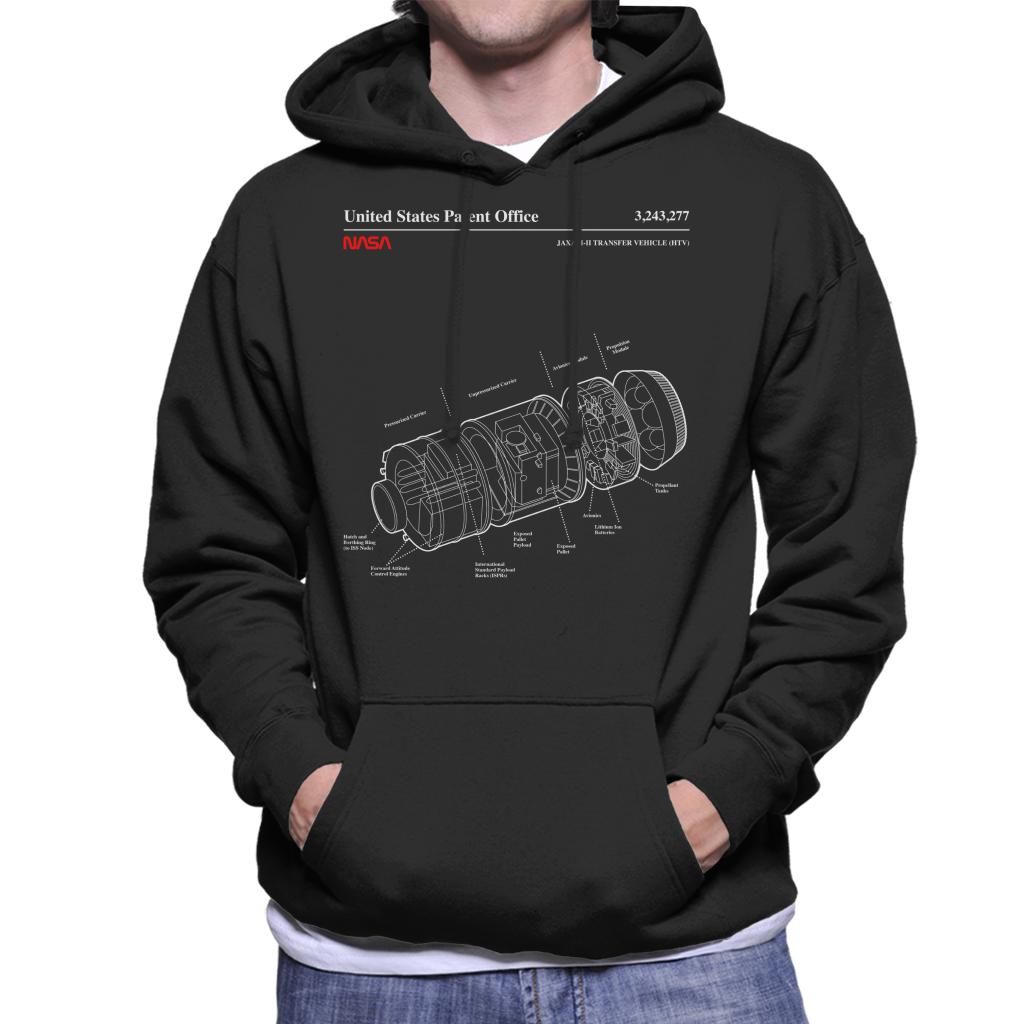 NASA JAXA H II Transfer Vehicle Blueprint Men's Hooded Sweatshirt-ALL + EVERY