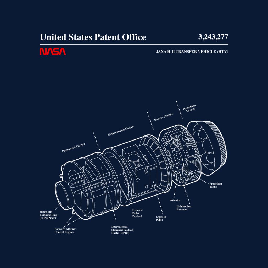 NASA JAXA H II Transfer Vehicle Blueprint Kids T-Shirt-ALL + EVERY