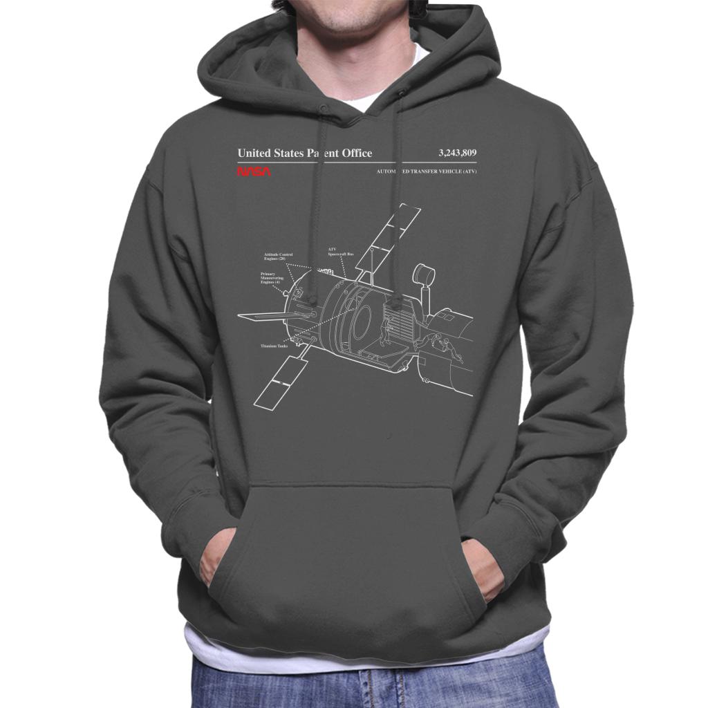 NASA Automated Transfer Vehicle Blueprint Men's Hooded Sweatshirt-ALL + EVERY