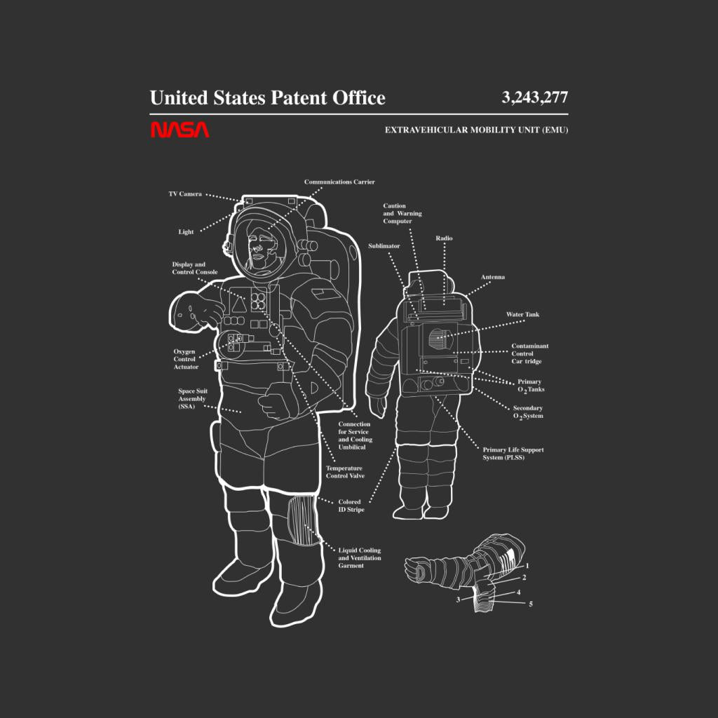 NASA EMU Spacesuit Blueprint Men's Hooded Sweatshirt-ALL + EVERY