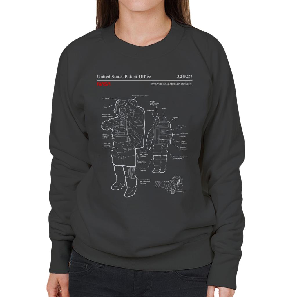 NASA EMU Spacesuit Blueprint Women's Sweatshirt-ALL + EVERY